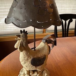 Vintage Rooster Candle Lamp